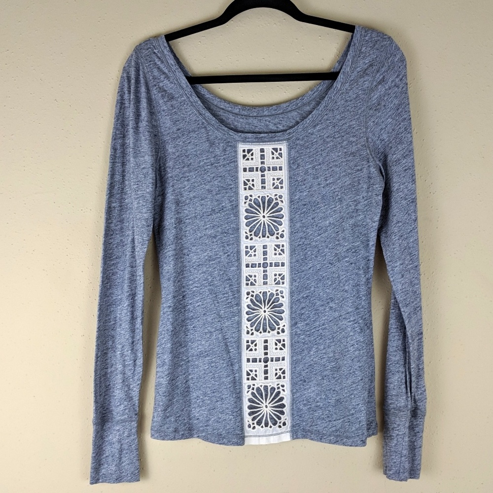 {Anthropologie} Saturday Sunday Back Lace Tee M
